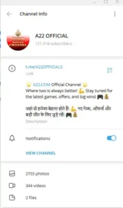 join the a22 Official Group in Telegram